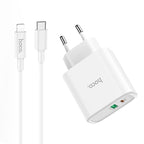 Wall charger “C57A Speed charger”USB QC3.0 & Type-C PD set with cable EU