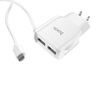 Wall charger “C59 Mega joy” dual USB port US with built-in wire