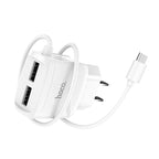 Wall charger “C59 Mega joy” dual USB port US with built-in wire