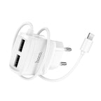 Wall charger “C59A Mega joy” dual USB port EU with built-in wire