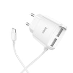 Wall charger “C59A Mega joy” dual USB port EU with built-in wire