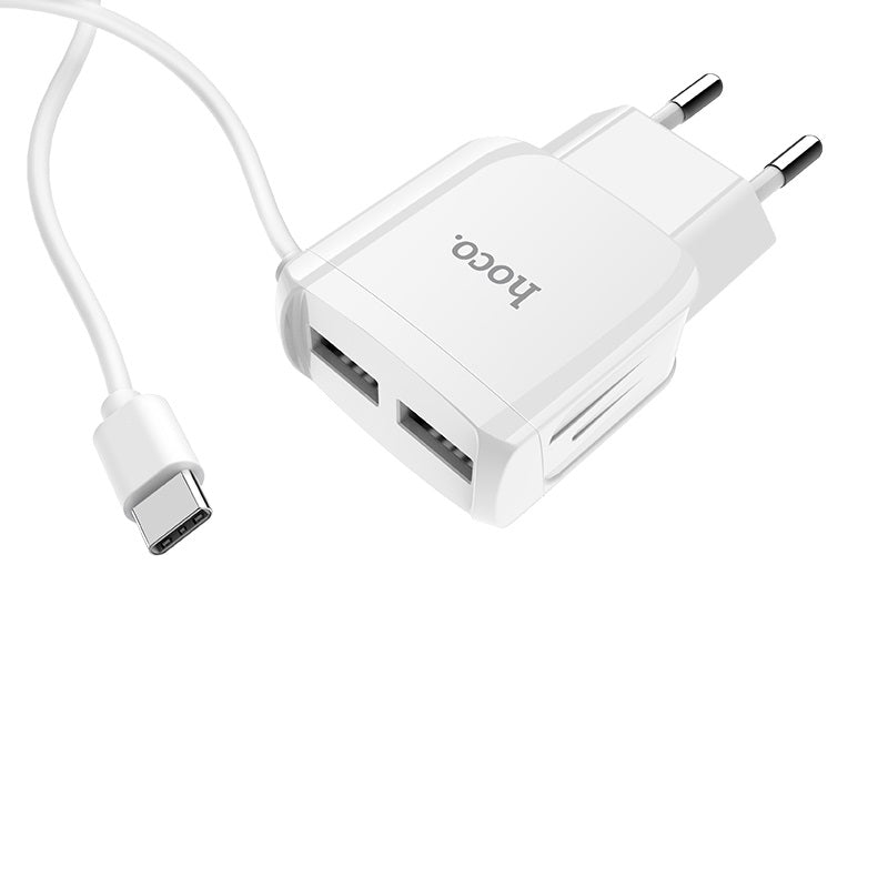 Wall charger “C59A Mega joy” dual USB port EU with built-in wire