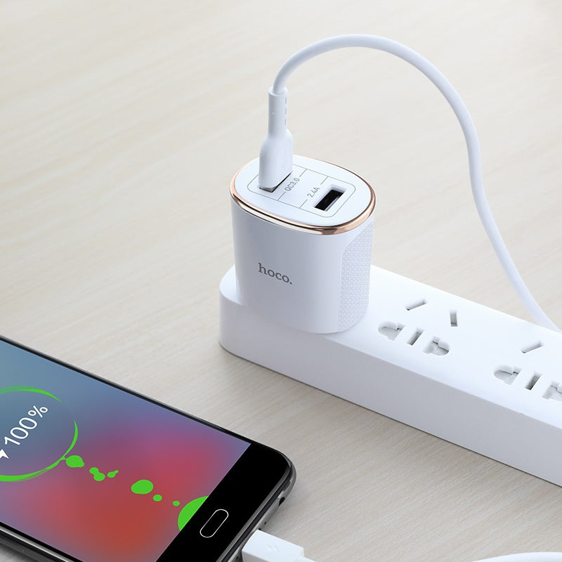 Wall charger “C60 Prestige” US plug dual USB QC3.0