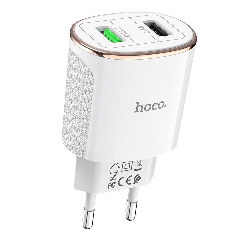 Wall charger “C60A Prestige” EU plug dual USB QC3.0