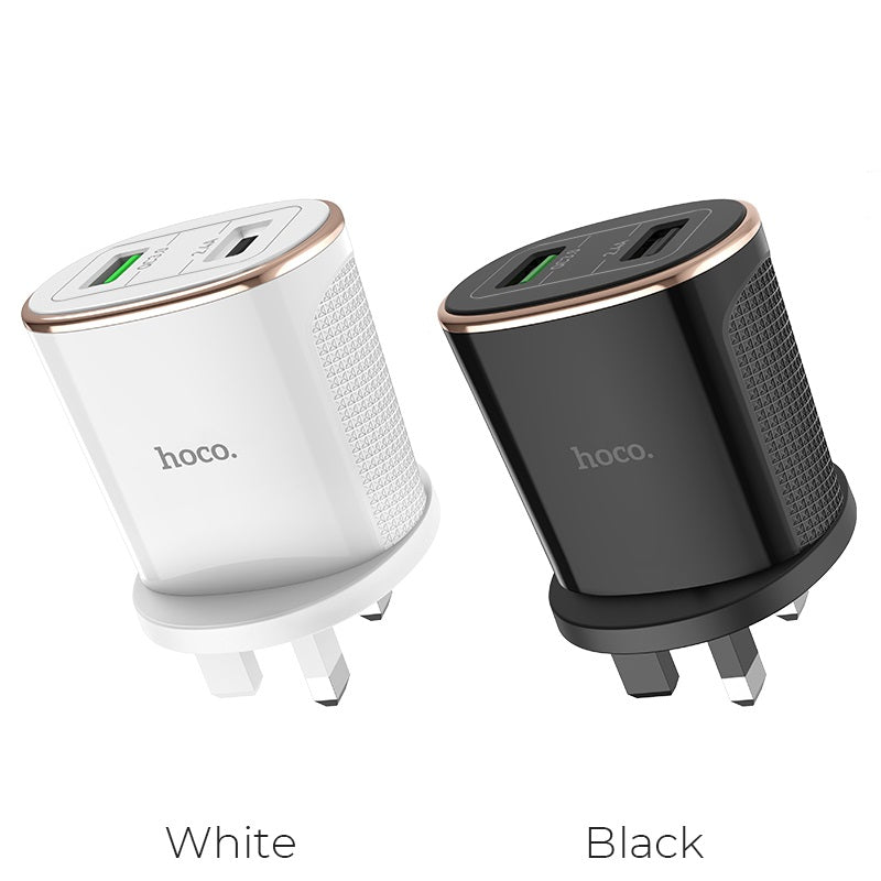 Wall charger “C60B Prestige” UK plug dual USB QC3.0