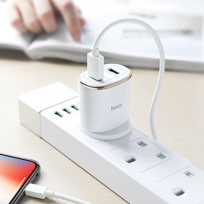 Wall charger “C60B Prestige” UK plug dual USB QC3.0