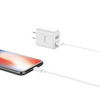 Wall charger “C62 Victoria” dual USB port 3C set with cable
