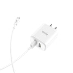 Wall charger “C62 Victoria” dual USB port 3C set with cable