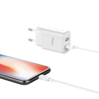 Wall charger “C62A Victoria” dual USB port EU set with cable