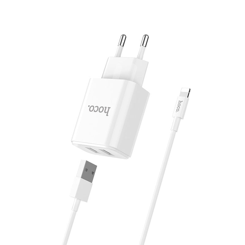 Wall charger “C62A Victoria” dual USB port EU set with cable