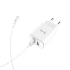 Wall charger “C62A Victoria” dual USB port EU set with cable