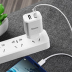 Wall charger “C62A Victoria” dual USB port EU set with cable