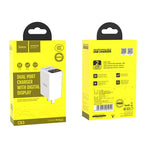 Wall charger “C63 Victoria” dual USB ports LED digital display 3C