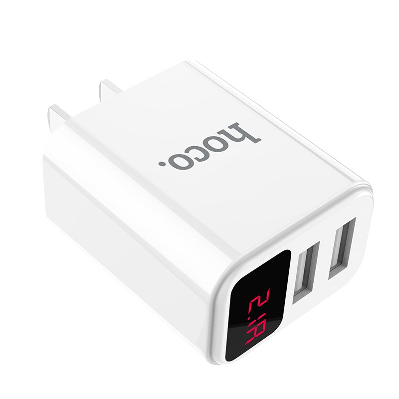 Wall charger “C63 Victoria” dual USB ports LED digital display 3C