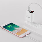 Wall charger “C63A Victoria” dual USB ports LED digital display EU