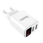 Wall charger “C63A Victoria” dual USB ports LED digital display EU