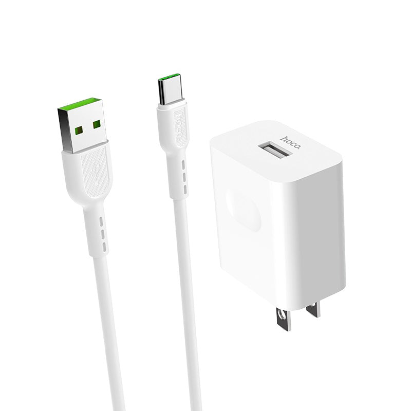 Wall charger “C65 Warwick” single USB port US set with cable