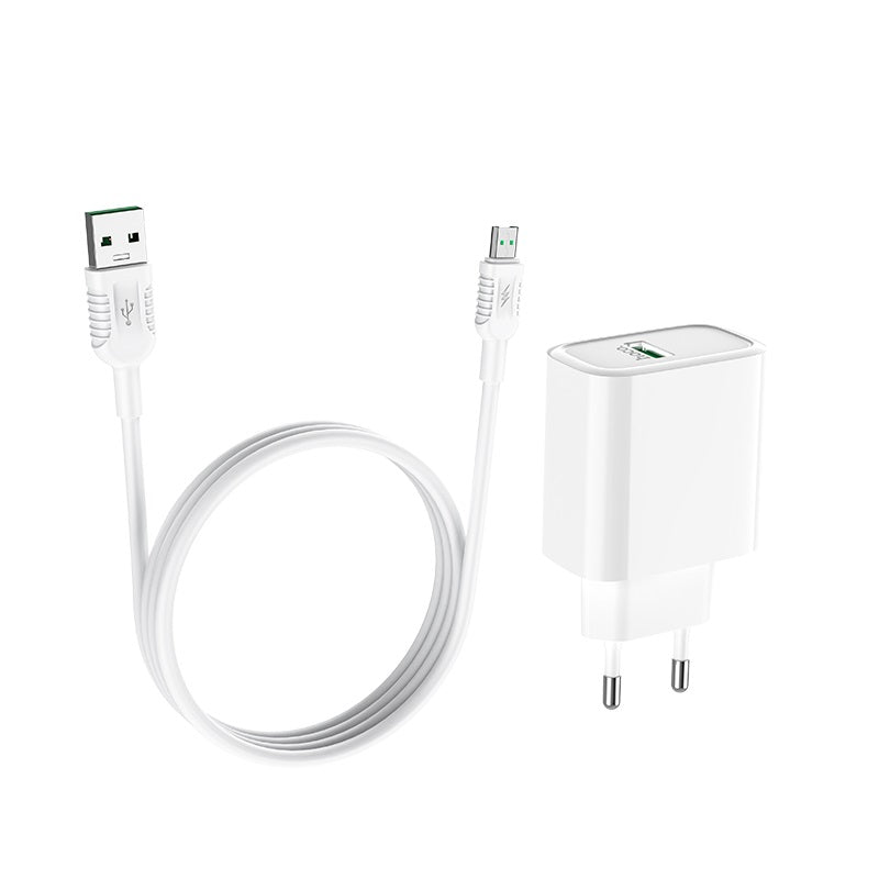 Wall charger “C69A Dynamic power” EU plug single USB QC3.0 set with cable