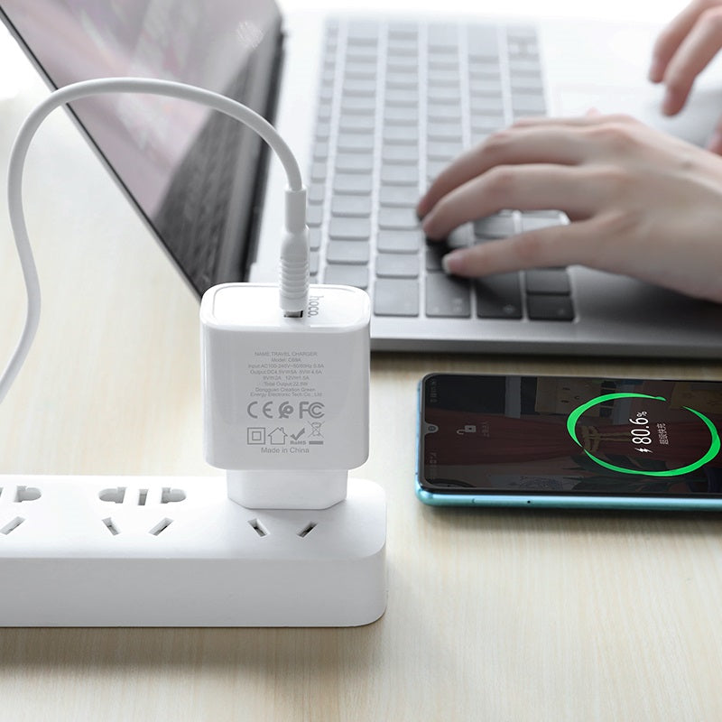 Wall charger “C69A Dynamic power” EU plug single USB QC3.0 set with cable