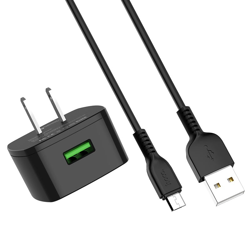 Wall charger “C70 Cutting-edge” single USB port QC3.0 US set with cable