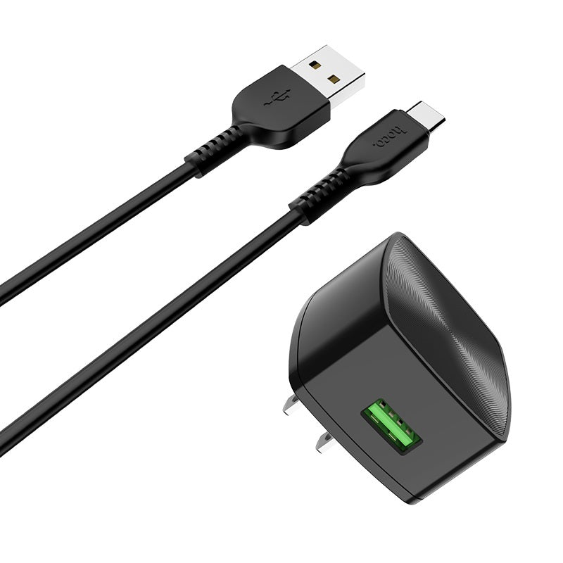 Wall charger “C70 Cutting-edge” single USB port QC3.0 US set with cable