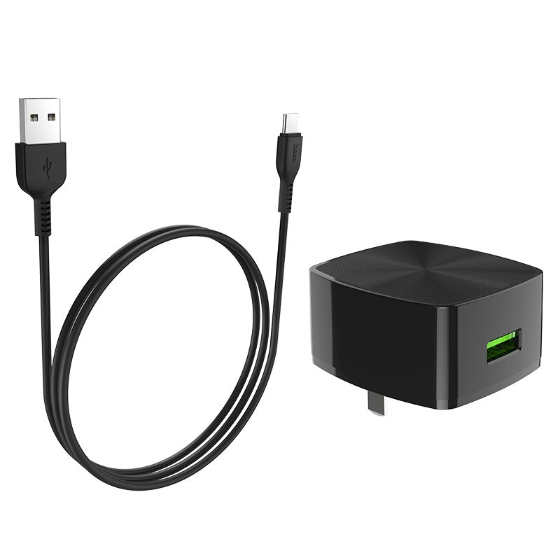 Wall charger “C70 Cutting-edge” single USB port QC3.0 US set with cable