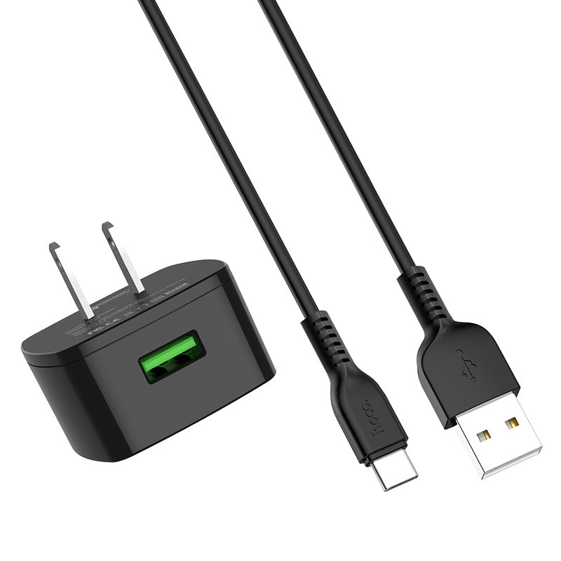 Wall charger “C70 Cutting-edge” single USB port QC3.0 US set with cable