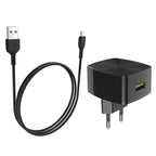 Wall charger “C70A Cutting-edge” single port QC3.0  EU set with cable