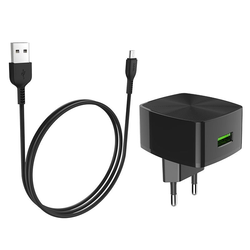 Wall charger “C70A Cutting-edge” single port QC3.0  EU set with cable