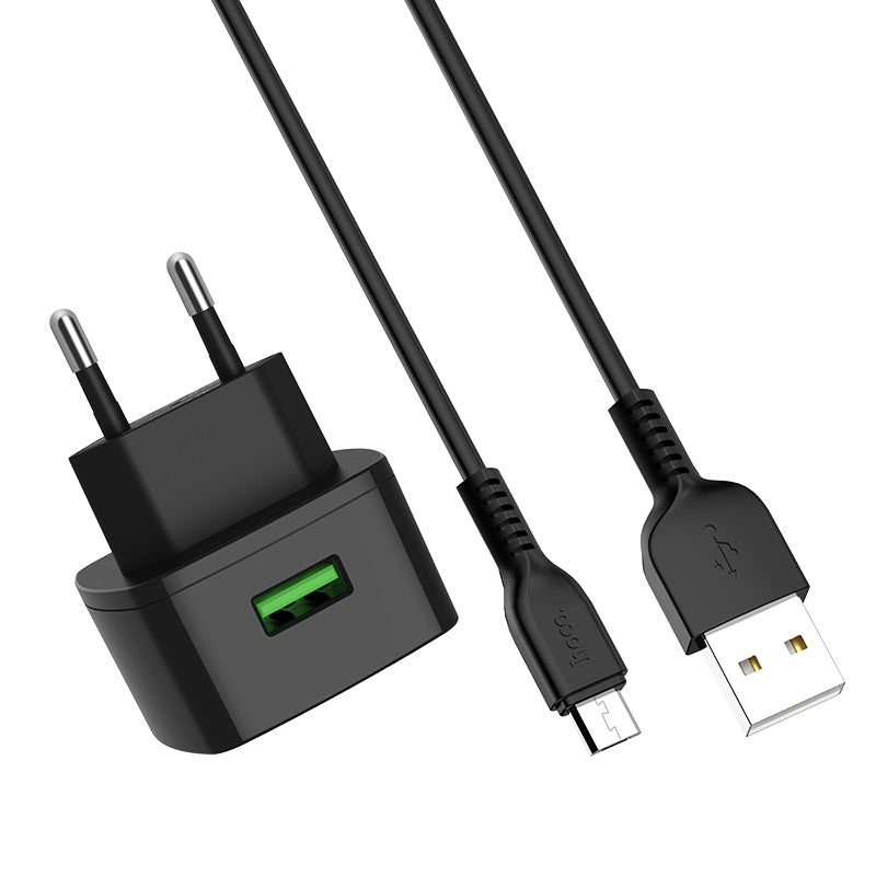 Wall charger “C70A Cutting-edge” single port QC3.0  EU set with cable