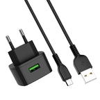Wall charger “C70A Cutting-edge” single port QC3.0  EU set with cable