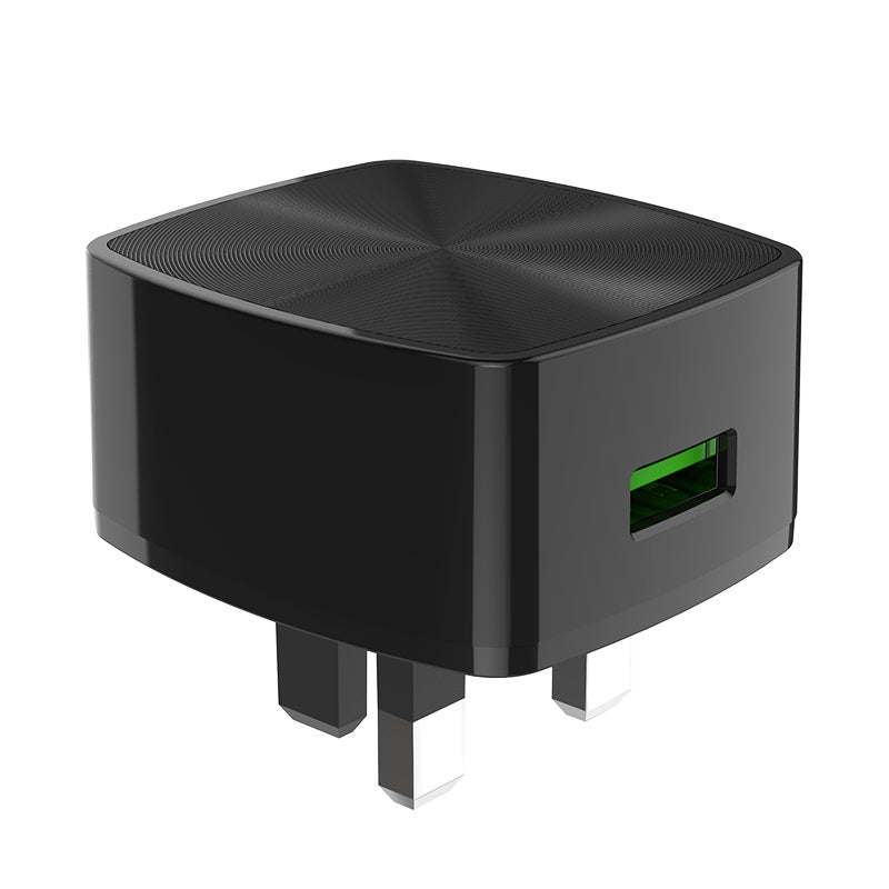 Wall charger “C70B Cutting-edge” single port QC3.0  UK set with cable