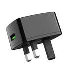 Wall charger “C70B Cutting-edge” single port QC3.0  UK set with cable