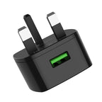Wall charger “C70B Cutting-edge” single port QC3.0  UK set with cable