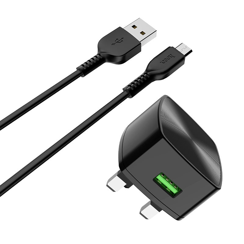 Wall charger “C70B Cutting-edge” single port QC3.0  UK set with cable