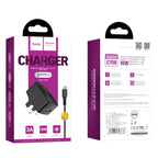 Wall charger “C70B Cutting-edge” single port QC3.0  UK set with cable