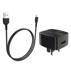 Wall charger “C70B Cutting-edge” single port QC3.0  UK set with cable