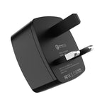 Wall charger “C70B Cutting-edge” single port QC3.0  UK set with cable