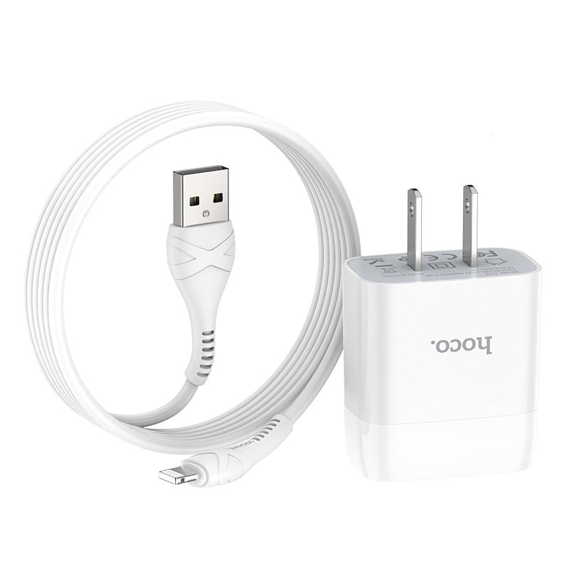 Wall charger “C72 Glorious” US plug single USB set with cable