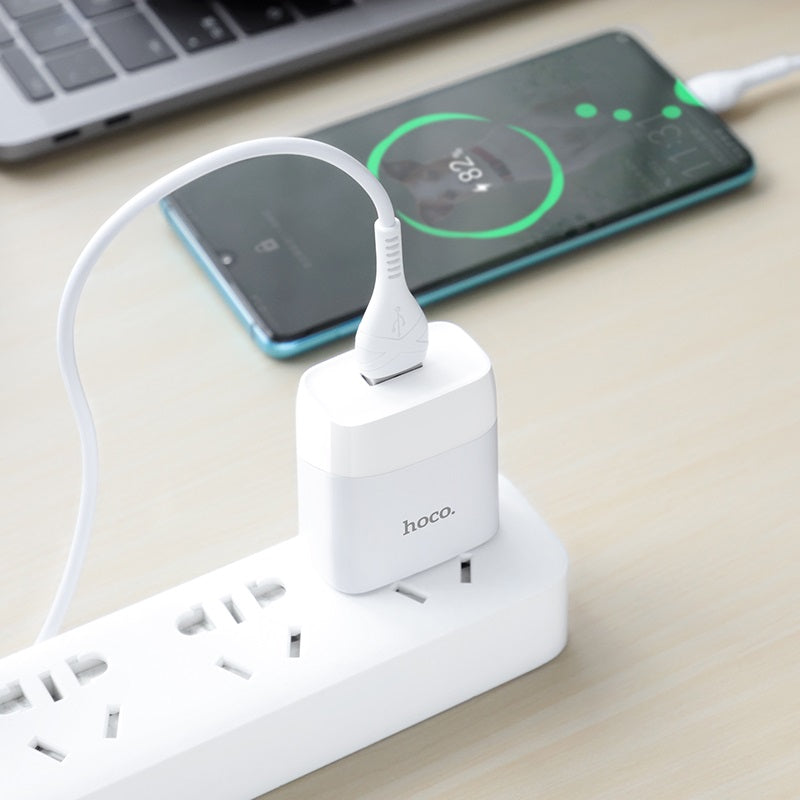 Wall charger “C72 Glorious” US plug single USB set with cable