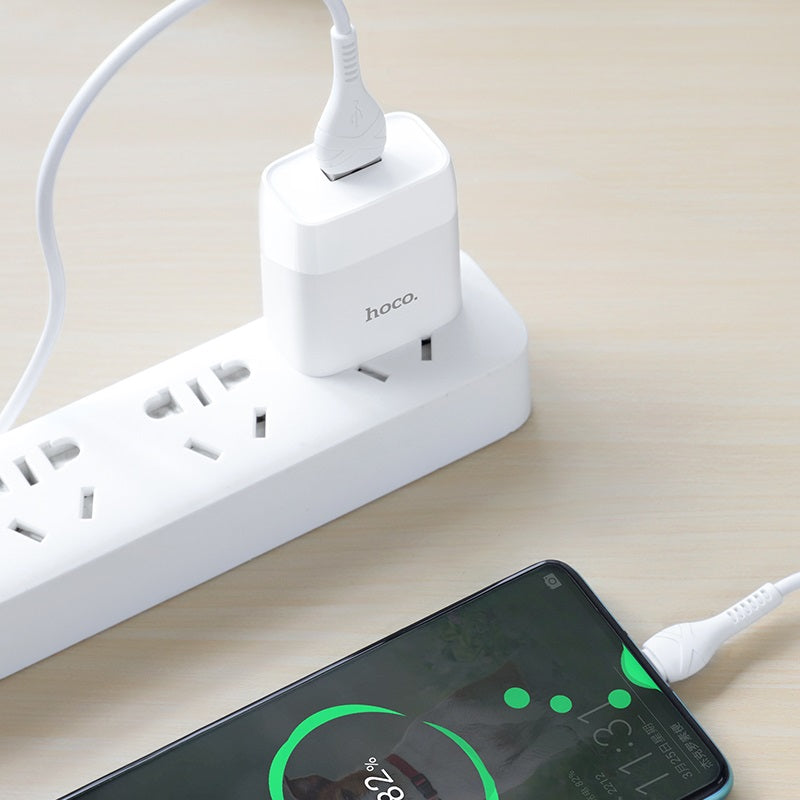 Wall charger “C72 Glorious” US plug single USB set with cable