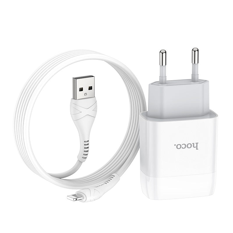 Wall charger “C72A Glorious” EU plug single USB set with cable