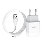 Wall charger “C72A Glorious” EU plug single USB set with cable