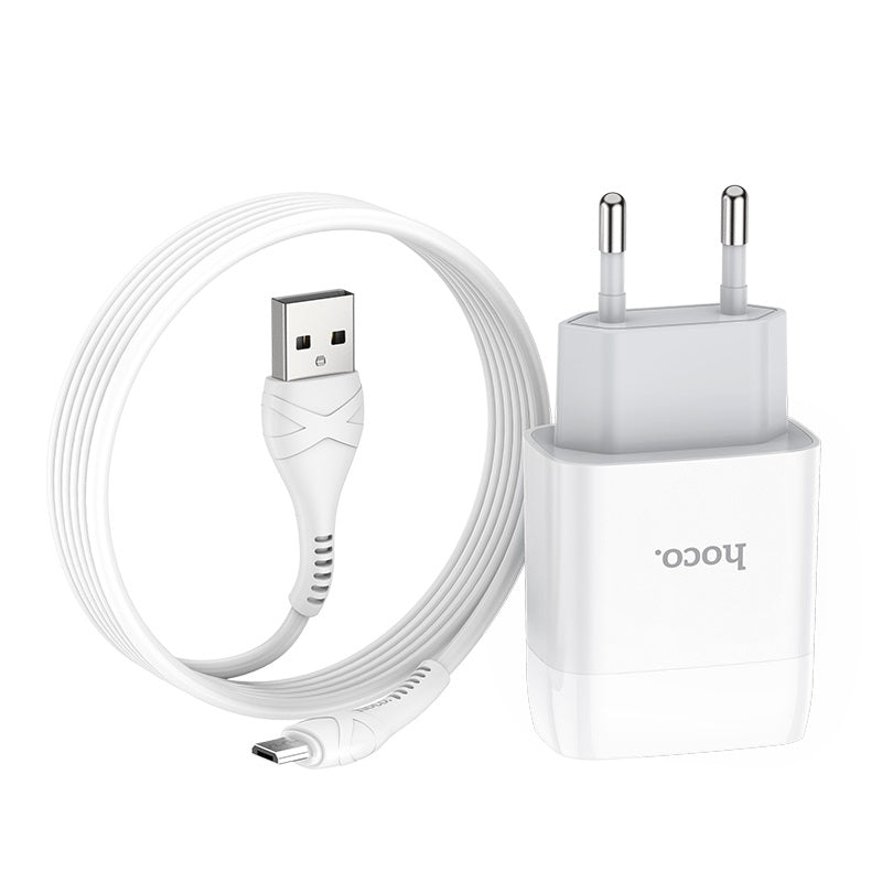 Wall charger “C72A Glorious” EU plug single USB set with cable