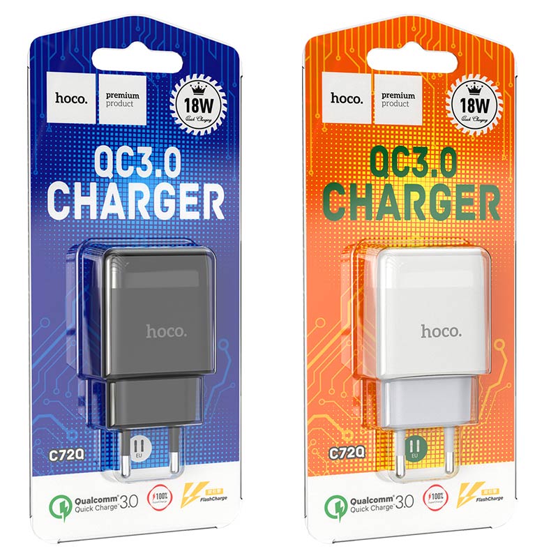 Wall charger “C72Q Glorious” QC3.0 EU plug set with cable