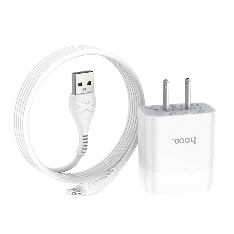 Wall charger “C73 Glorious” US plug dual USB set with cable