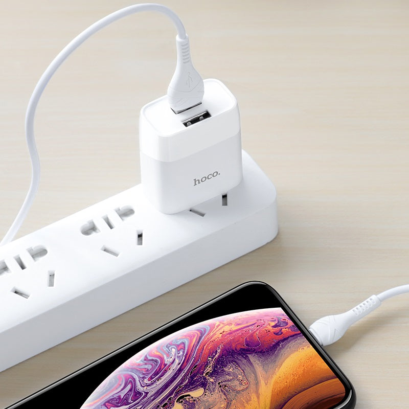 Wall charger “C73 Glorious” US plug dual USB set with cable