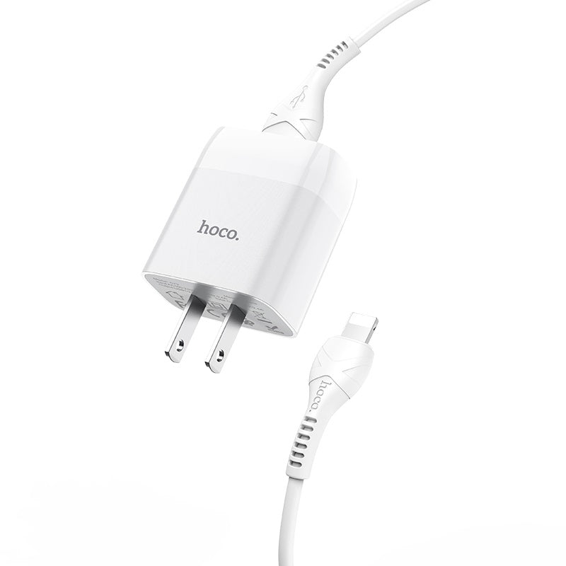 Wall charger “C73 Glorious” US plug dual USB set with cable