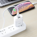 Wall charger “C73 Glorious” US plug dual USB set with cable