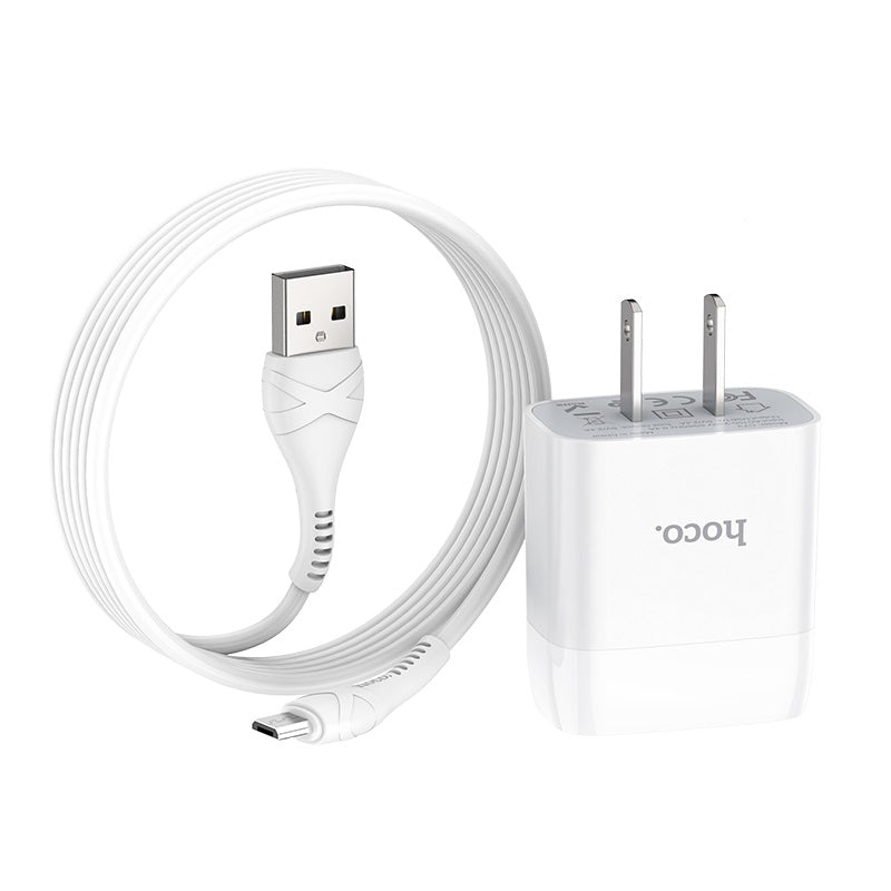 Wall charger “C73 Glorious” US plug dual USB set with cable